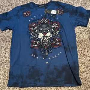 Affliction Men's Blue Panther Graphic Tee